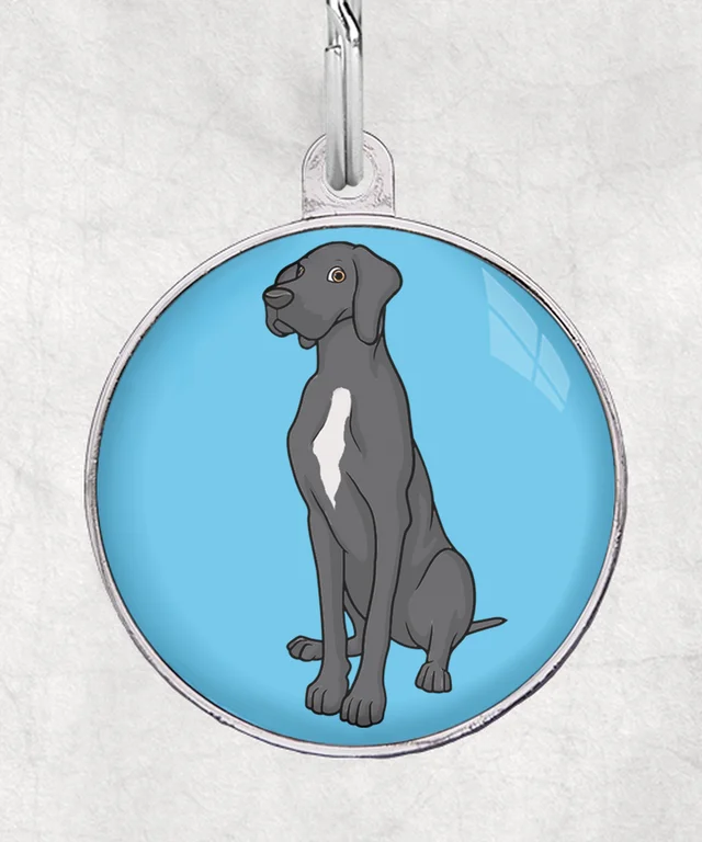 Duitse dog donkergrijs-wit