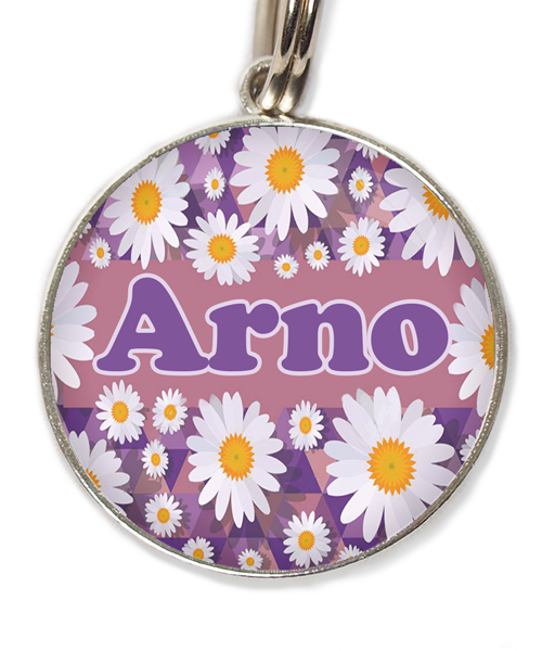 dasies-met-naam-huisdierpenning-paars