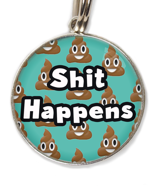 shit-happens-huisdierpenning-turquoise