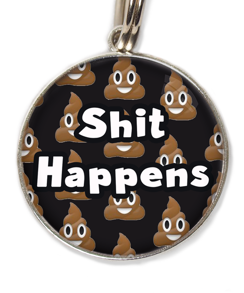 shit-happens-huisdierpenning-zwart