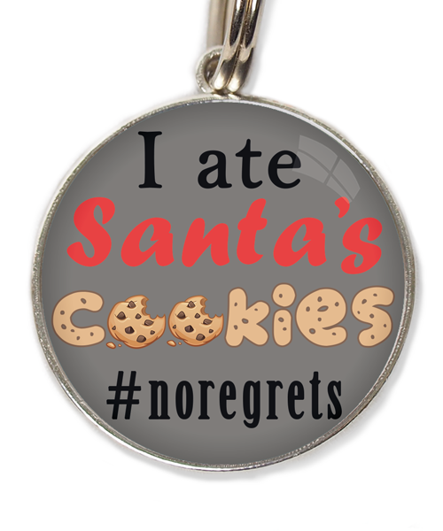 i-ate-santas-cookies-kerst-huisdierpenning-grijs