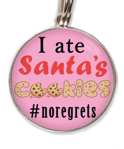i-ate-santas-cookies-kerst-huisdierpenning-lichtroze