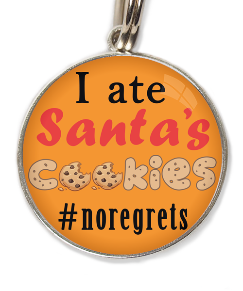 i-ate-santas-cookies-kerst-huisdierpenning-oranje