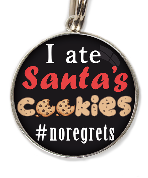 i-ate-santas-cookies-kerst-huisdierpenning-zwart