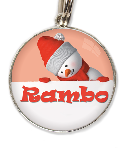 sneeuwman-met-naam-kerst-huisdierpenning-peach