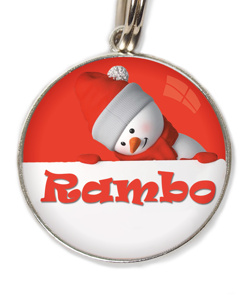 sneeuwman-met-naam-kerst-huisdierpenning-rood