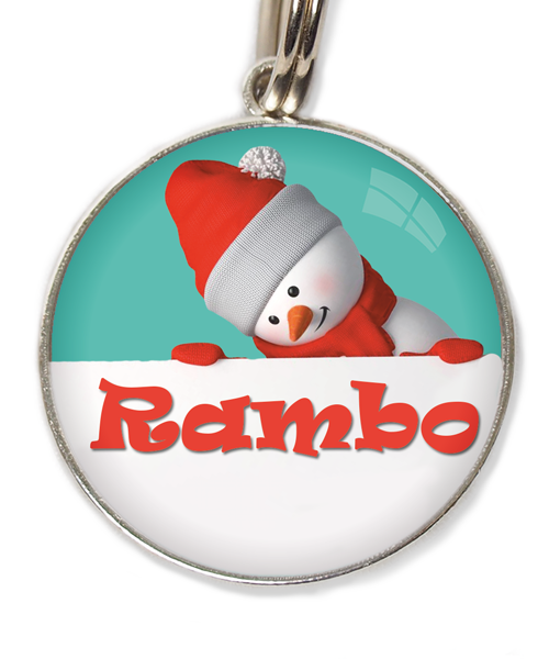 sneeuwman-met-naam-kerst-huisdierpenning-turquoise