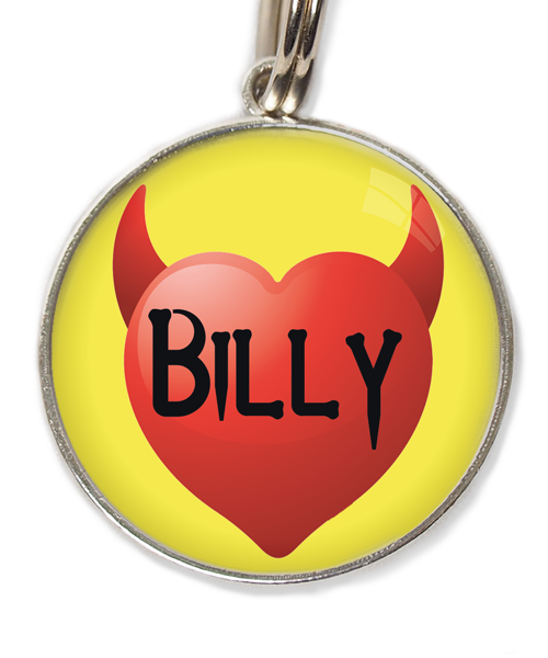 little-devil-heart-met-naam-huisdierpenning-geel
