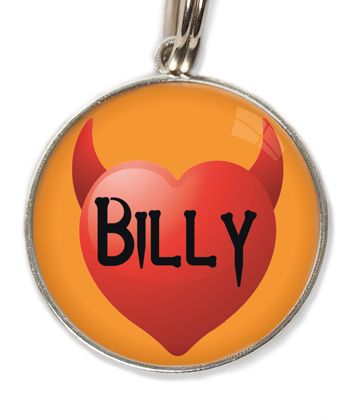 little-devil-heart-met-naam-huisdierpenning-oranje