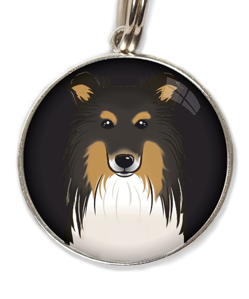 sheltie-tricolor-huisdierpenning-zwart