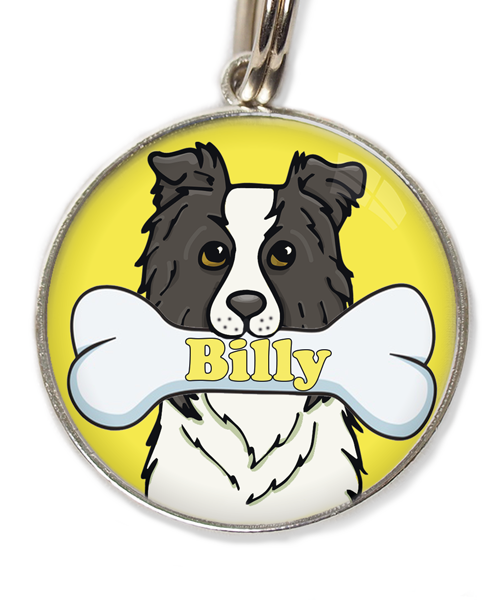 bordercollie-blauw-met-naam-huisdierpenning-geel