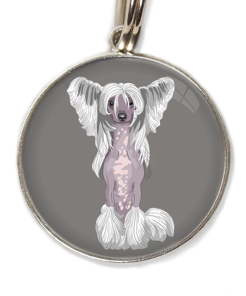 chinese-crested-wit-huisdierpenning-lichtgrijs