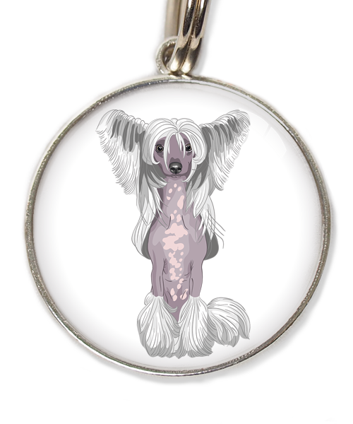 chinese-crested-wit-huisdierpenning-wit