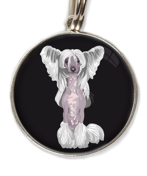 chinese-crested-wit-huisdierpenning-zwart