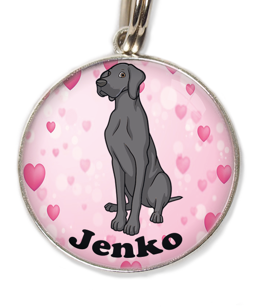 donker-grijs-deense-dog-met-naam-los-huisdierpenning-hartjes