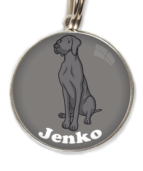 donker-grijs-deense-dog-met-naam-los-huisdierpenning-lichtgrijs