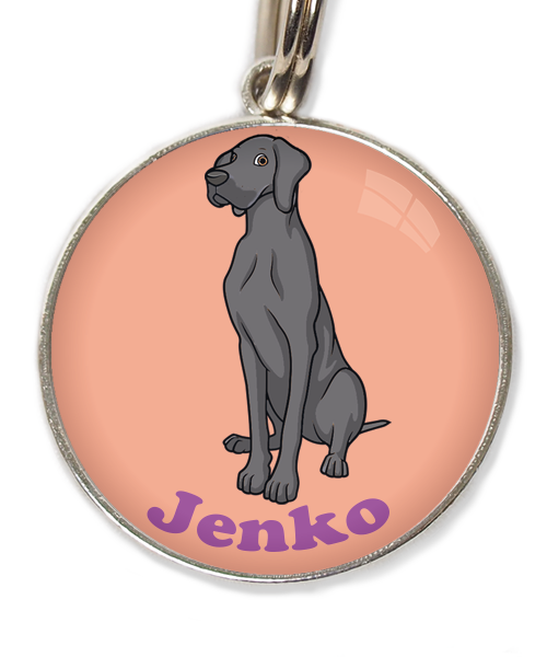 donker-grijs-deense-dog-met-naam-los-huisdierpenning-peach