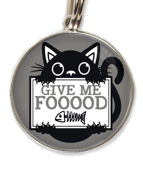 give-me-food-huisdierpenning-lichtgrijs