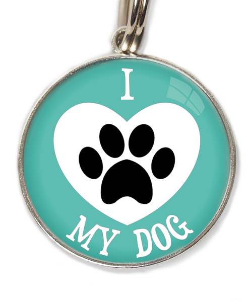 i-love-my-dog-huisdierpenning-turquoise