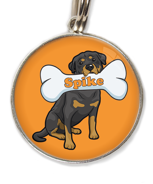 rottweiler-met-naam-been-huisdierpenning-oranje