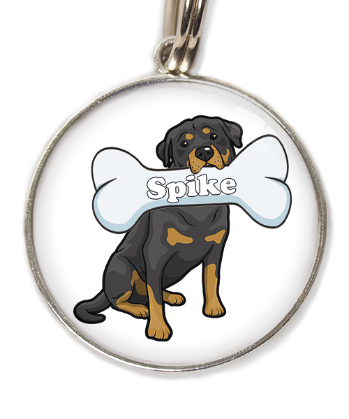 rottweiler-met-naam-been-huisdierpenning-wit