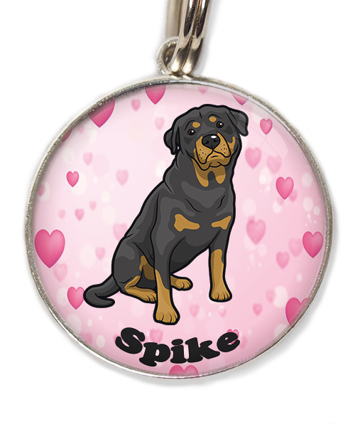 rottweiler-met-naam-los-huisdierpenning-hartjes