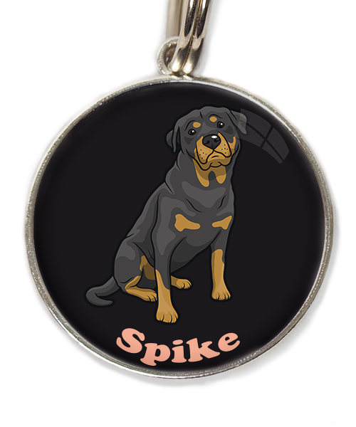 rottweiler-met-naam-los-huisdierpenning-zwart