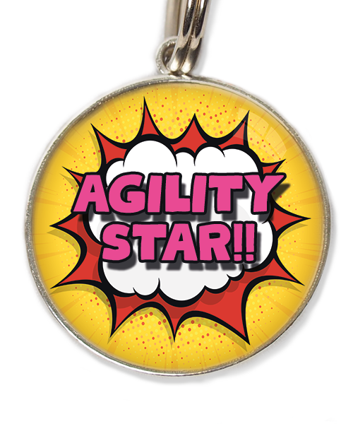 agility-star-huisdierpenning-fushia