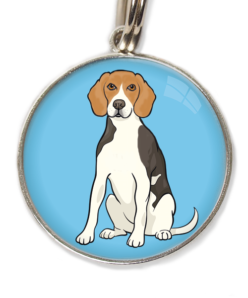 beagle-huisdierpenning-lichtblauw