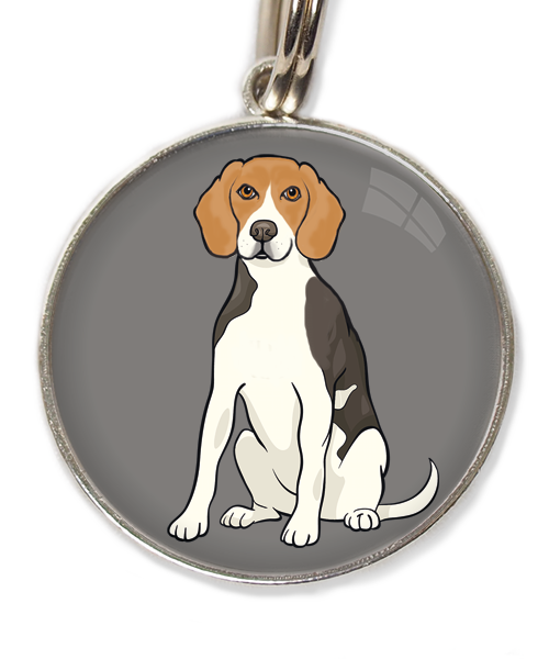 beagle-huisdierpenning-lichtgrijs