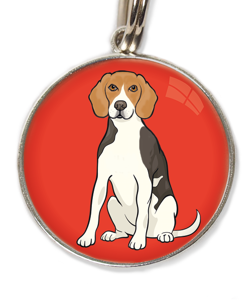 beagle-huisdierpenning-rood