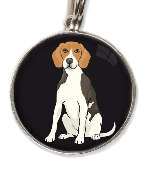 beagle-huisdierpenning-zwart