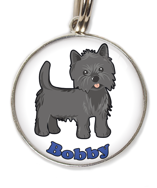 cairn-terrier-met-naam-los-huisdierpenning-wit