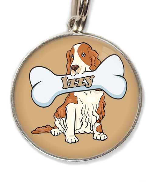 cocker-bruin-wit-met-naam-been-huisdierpenning-beige