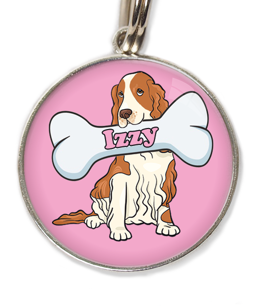 cocker-bruin-wit-met-naam-been-huisdierpenning-lichtroos