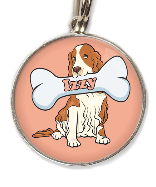 cocker-bruin-wit-met-naam-been-huisdierpenning-peach