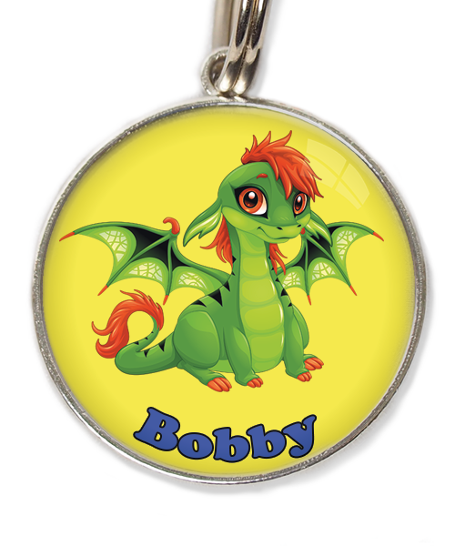 cute-green-dragon-met-naam-los-huisdierpenning-geel