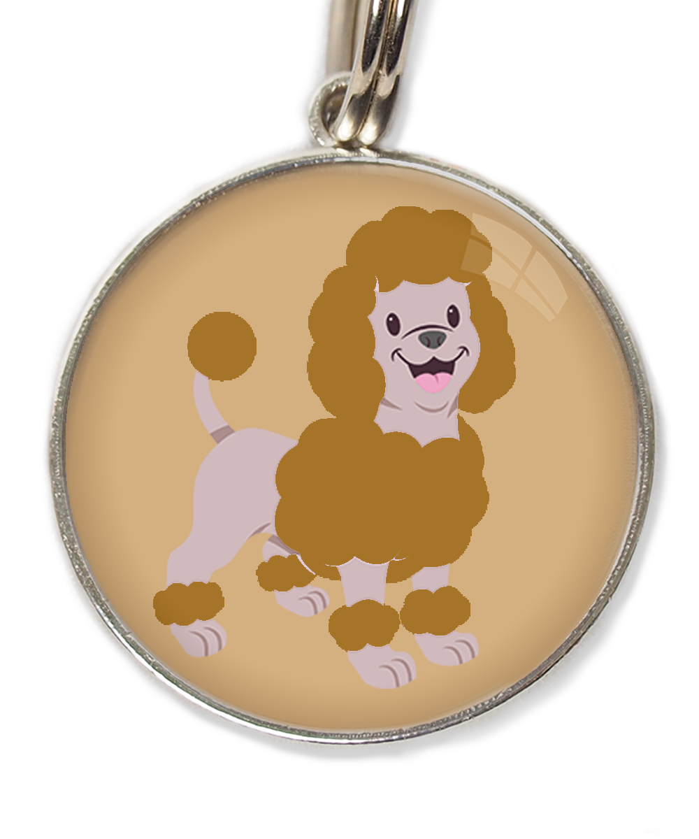 dwergpoedel-bruin-huisdierpenning-beige