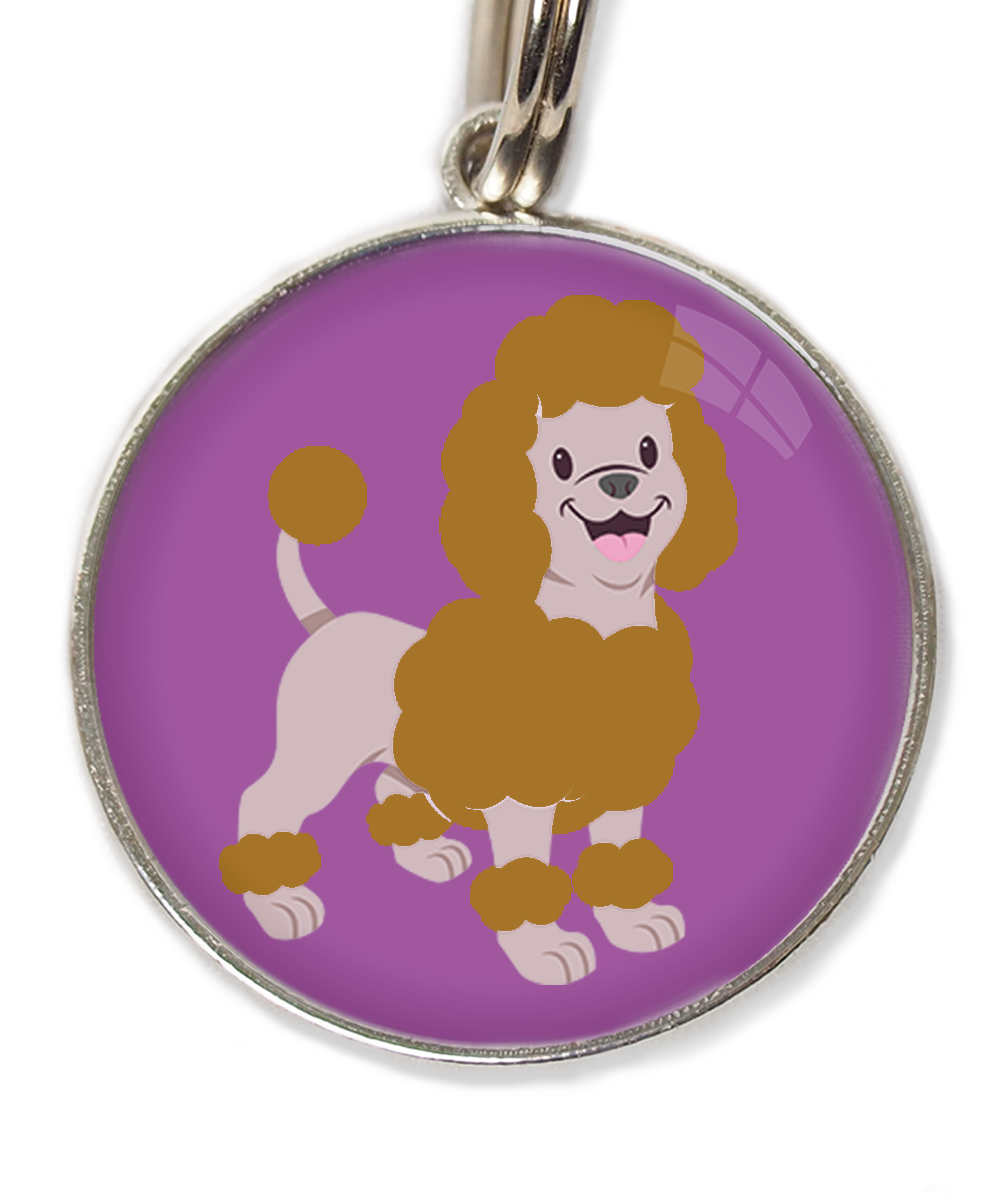 dwergpoedel-bruin-huisdierpenning-lilla