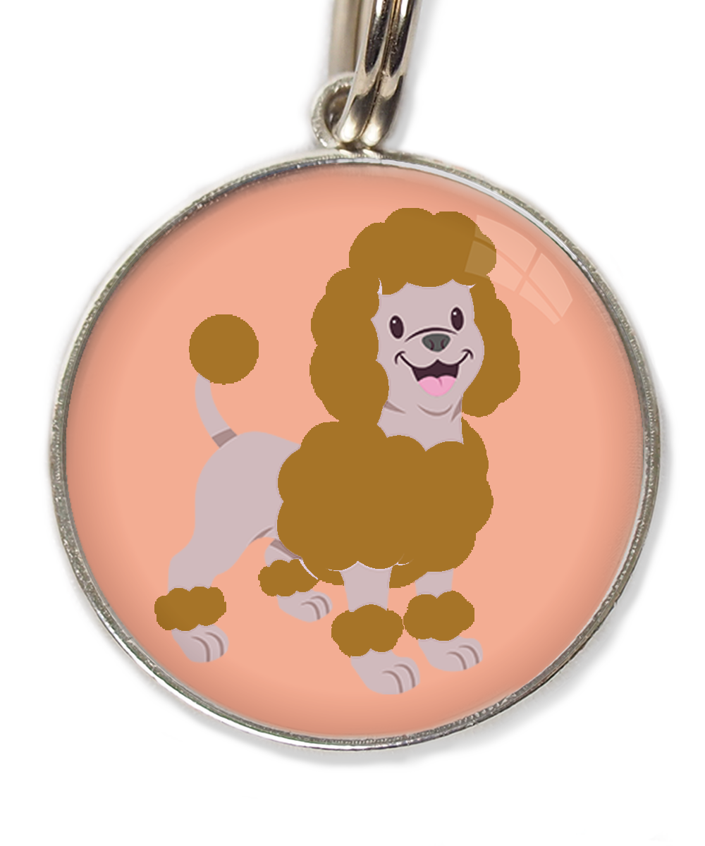 dwergpoedel-bruin-huisdierpenning-peach