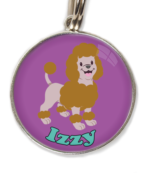dwergpoedel-bruin-met-naam-los-huisdierpenning-lilla