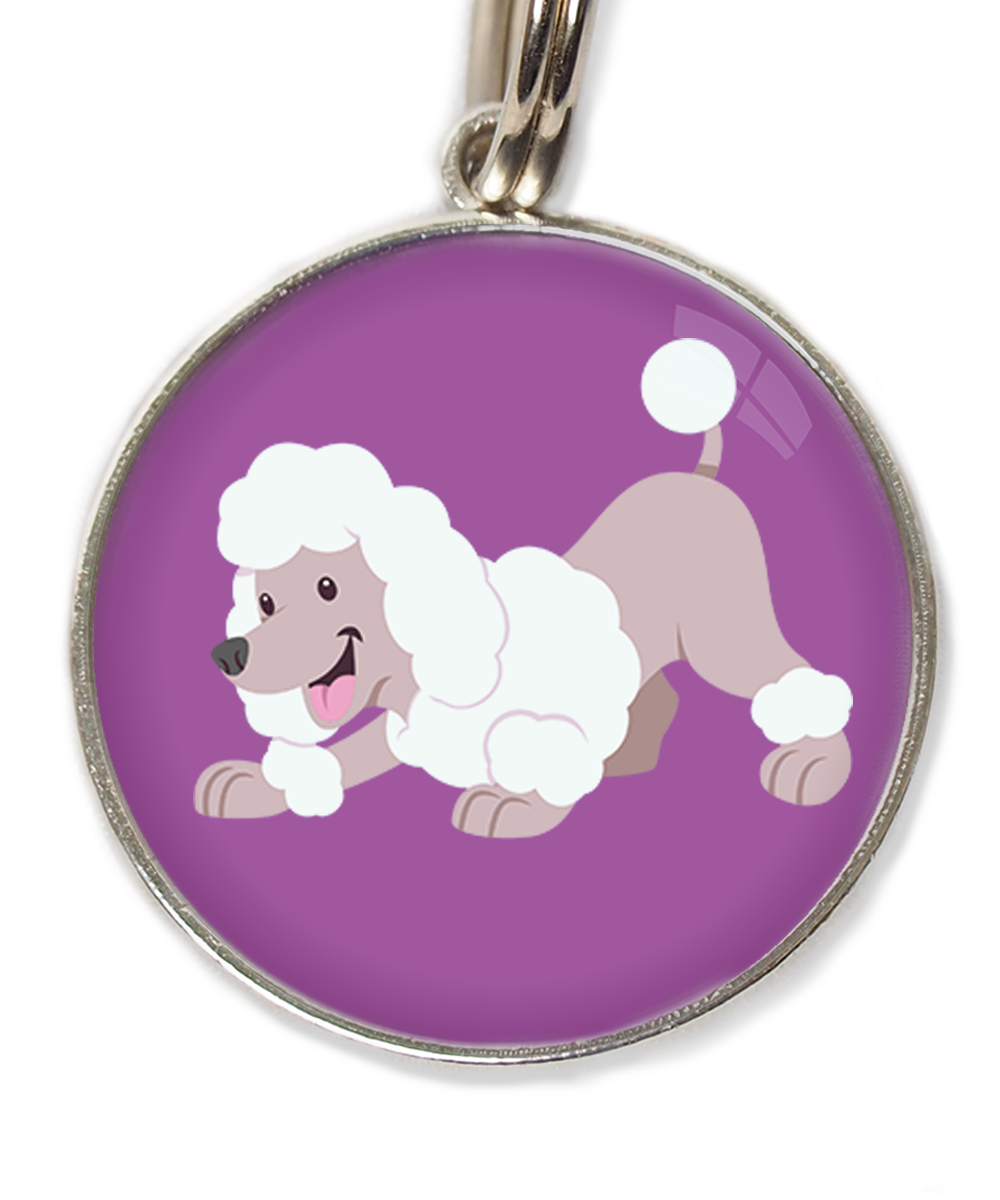 dwergpoedel-buigend-wit-huisdierpenning-lilla