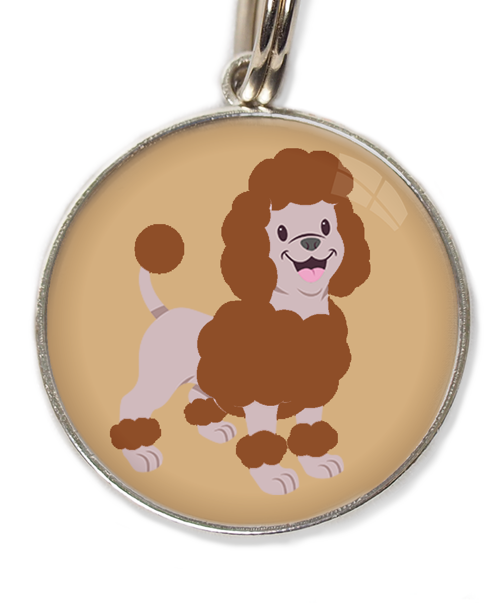 dwergpoedel-chocolade-huisdierpenning-beige