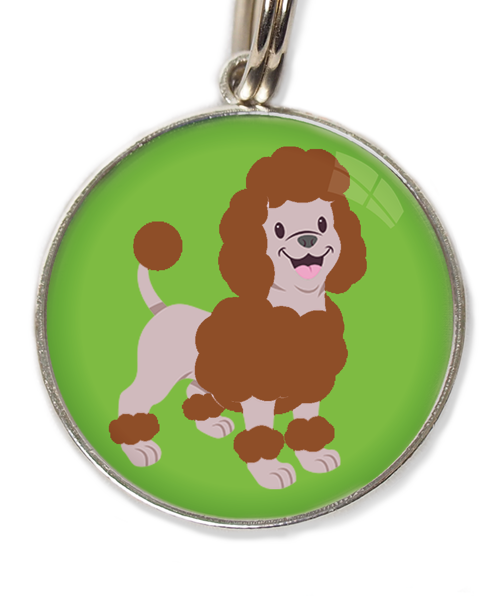 dwergpoedel-chocolade-huisdierpenning-groen