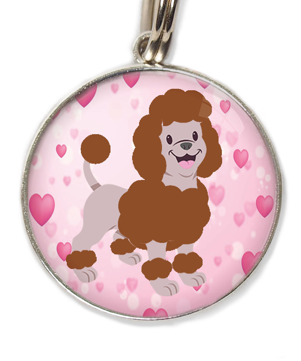 dwergpoedel-chocolade-huisdierpenning-hartjes