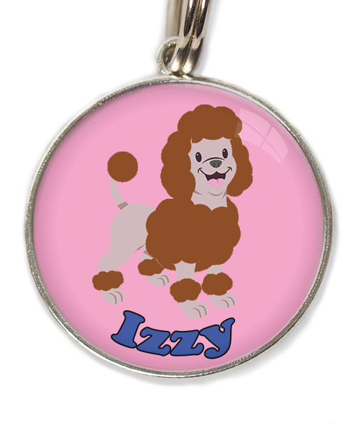 dwergpoedel-chocolade-met-naam-los-huisdierpenning-lichtroos