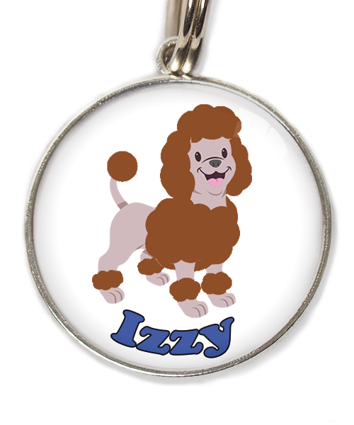 dwergpoedel-chocolade-met-naam-los-huisdierpenning-wit