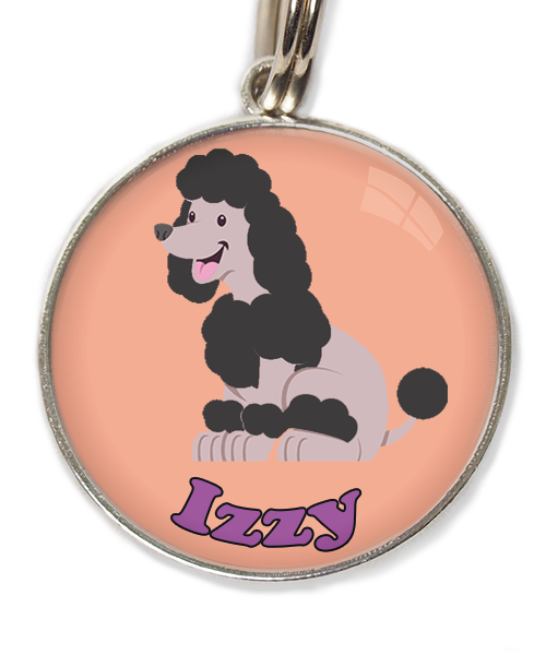 dwergpoodle-zitten-zwart-met-naam-los-huisdierpenning-peach