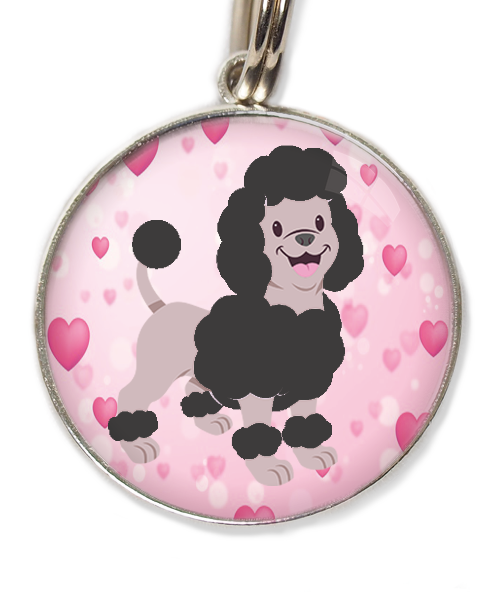 dwergpoodle-zwart-huisdierpenning-hartjes