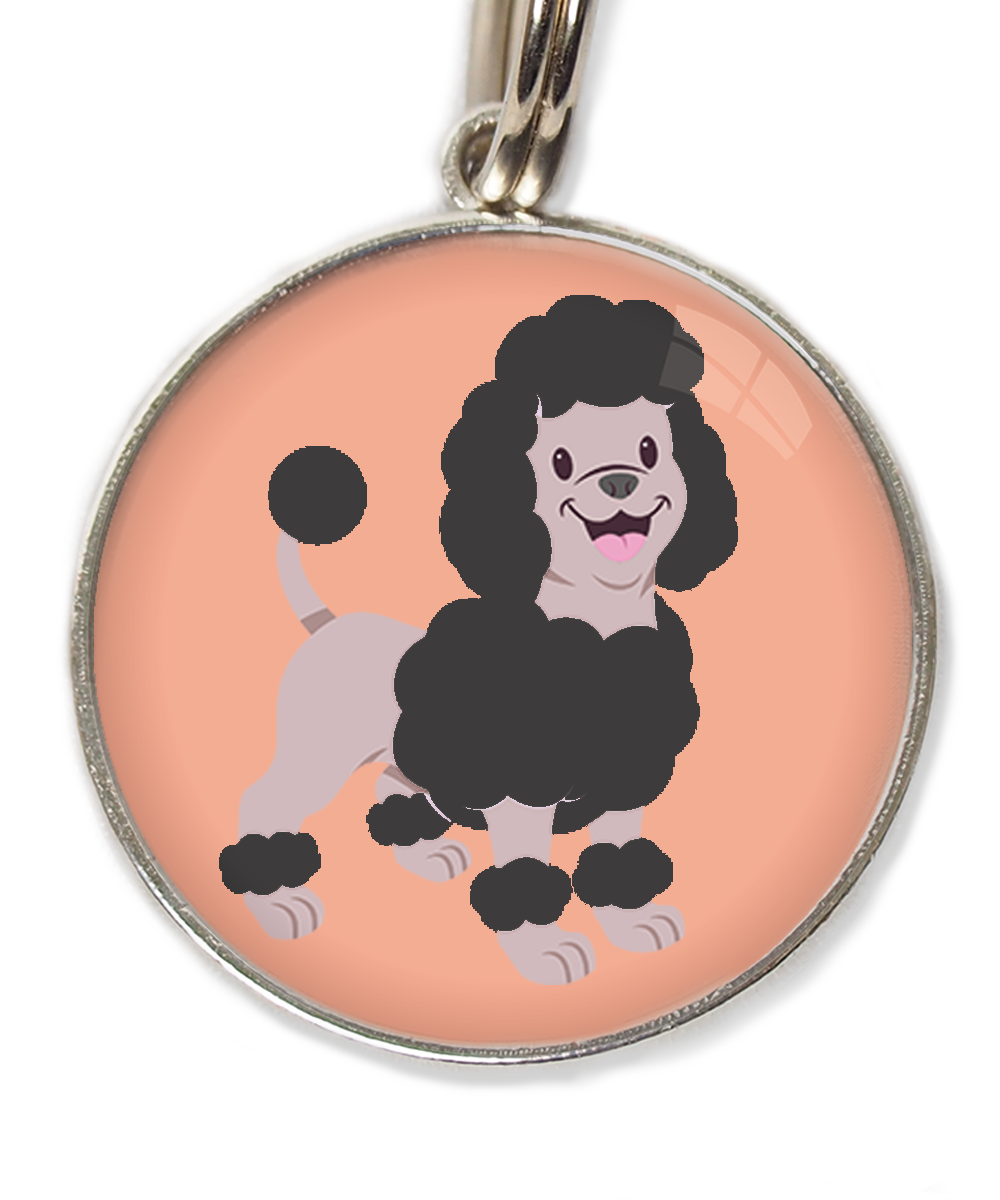 dwergpoodle-zwart-huisdierpenning-peach